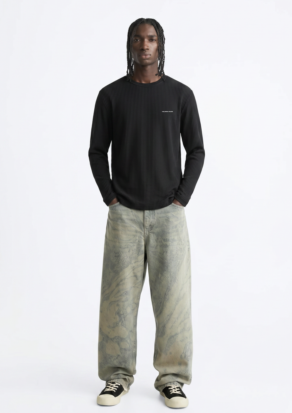 Signature Waffle Long Sleeve Oversized T-Shirt