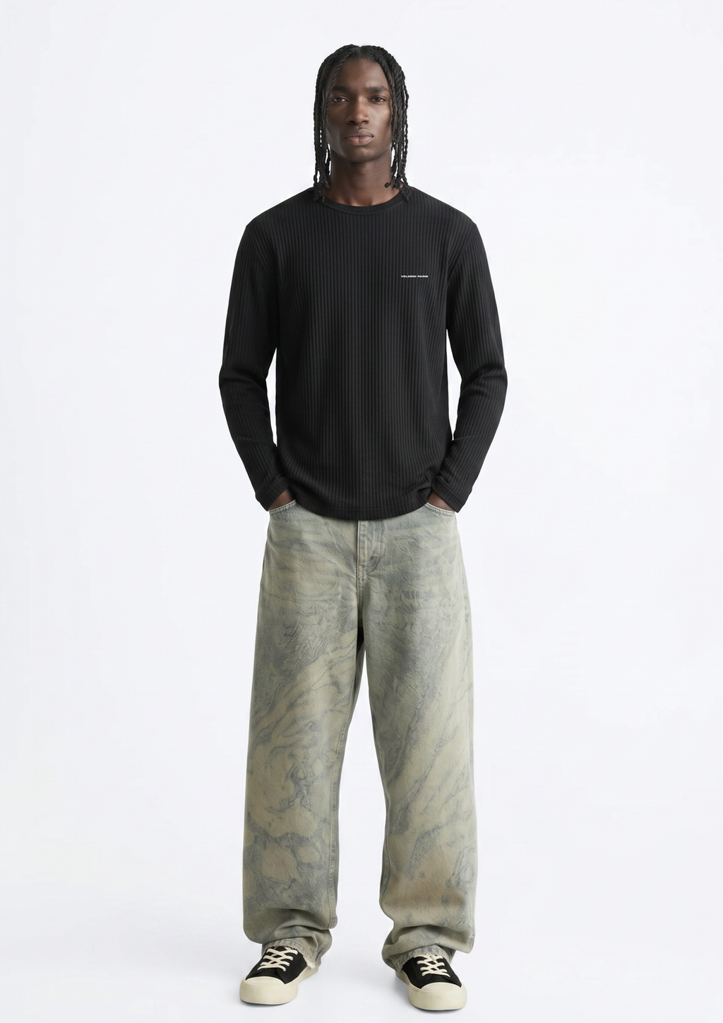 Signature Waffle Long Sleeve Oversized T-Shirt