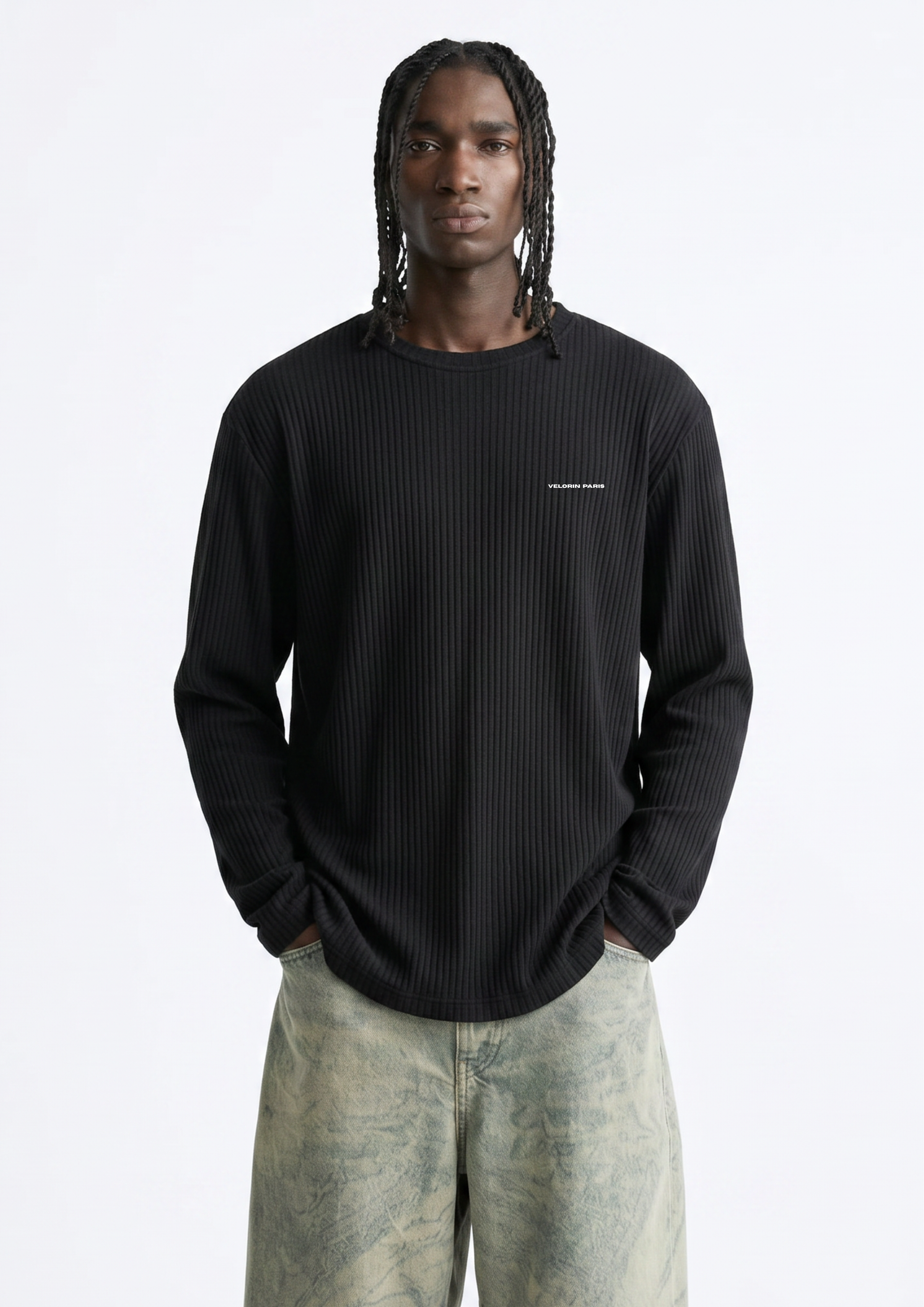 Signature Waffle Long Sleeve Oversized T-Shirt