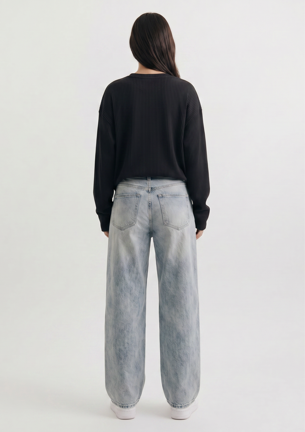 Signature Waffle Long Sleeve Oversized T-Shirt