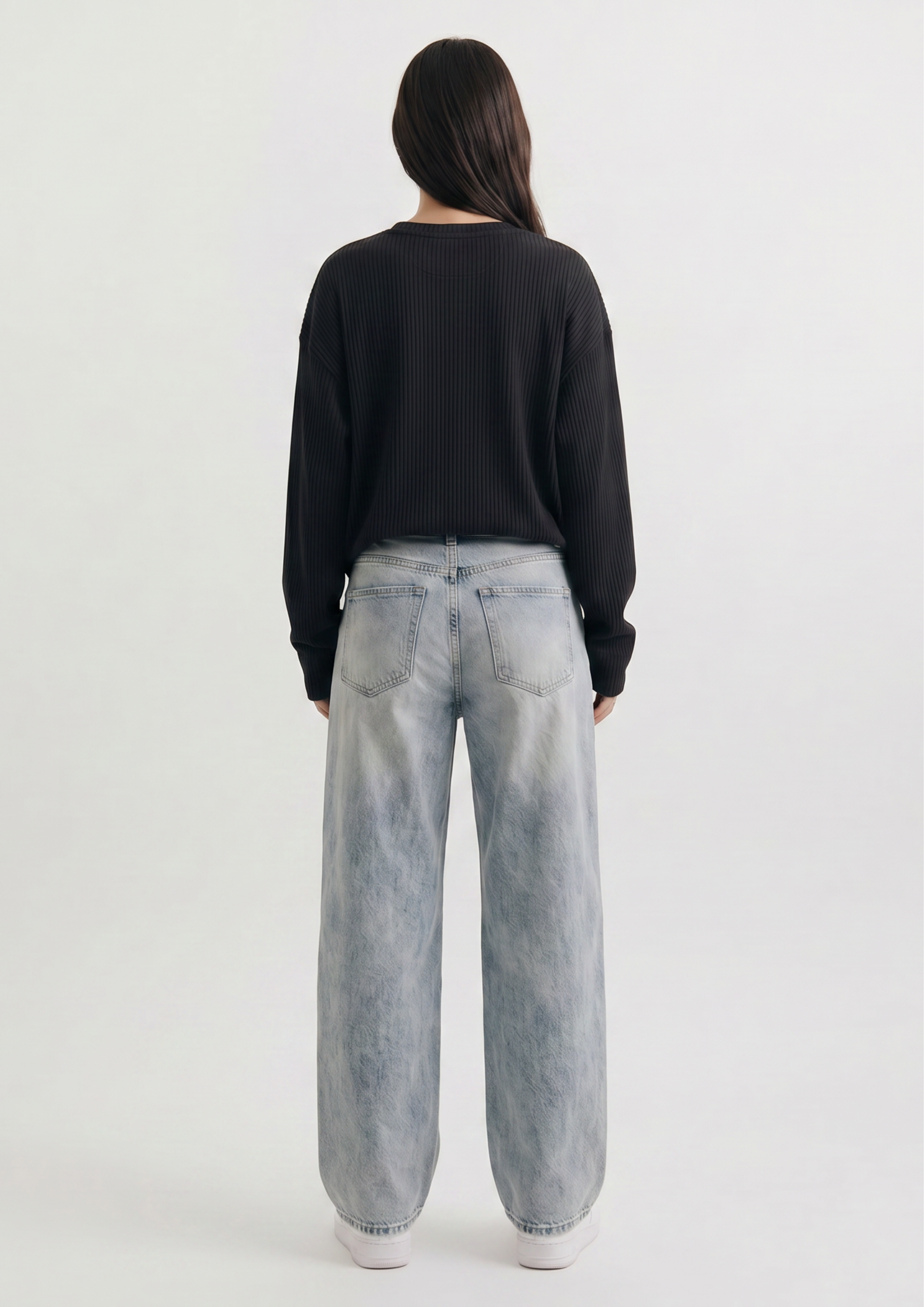 Signature Waffle Long Sleeve Oversized T-Shirt