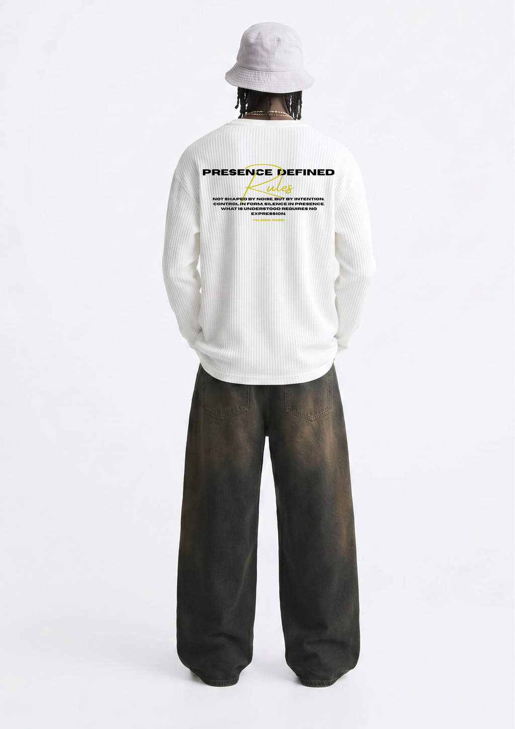 Presence Waffle Long Sleeve Oversized T-Shirt