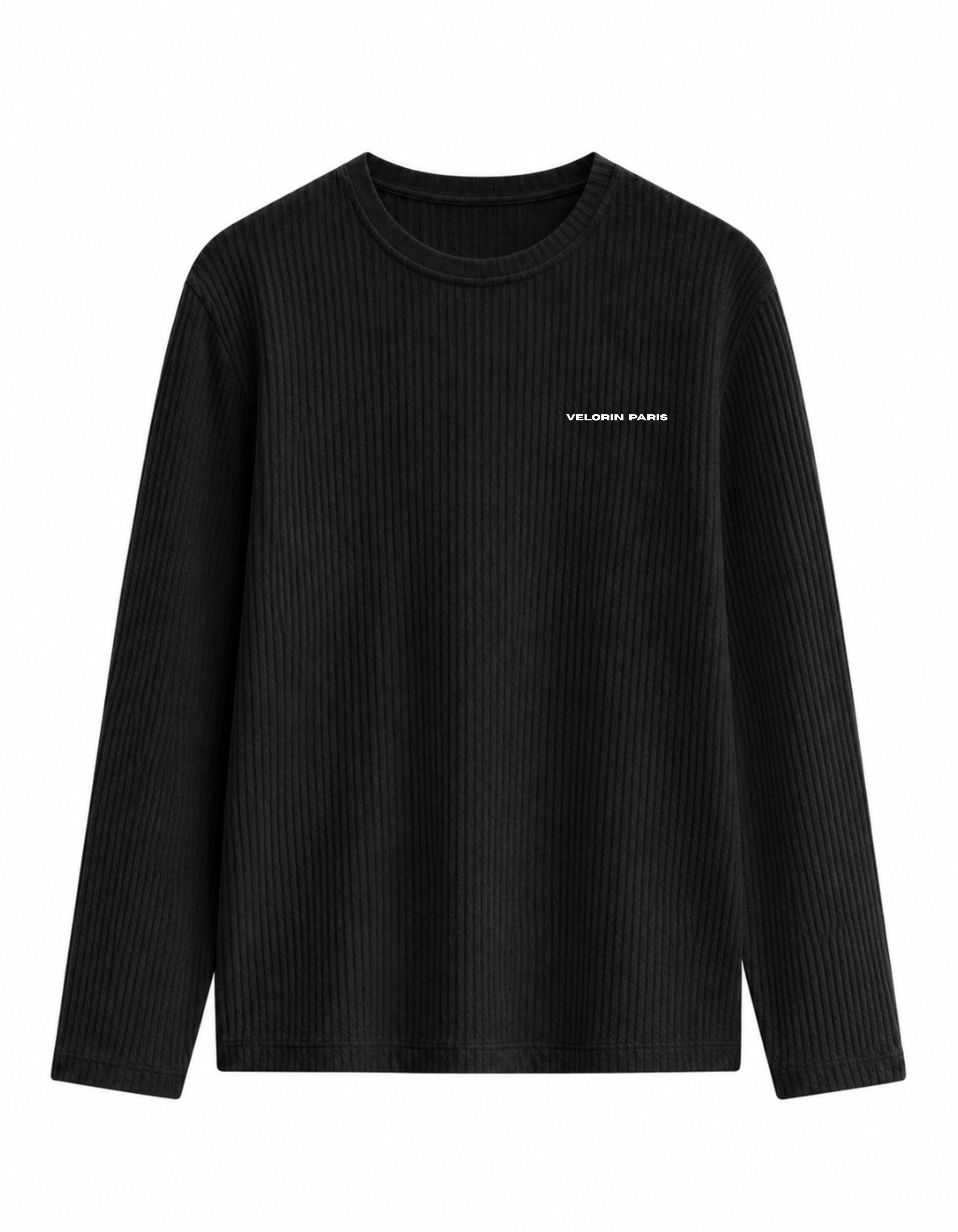 Manifesté Waffle Noir Long Sleeve Oversized T-Shirt