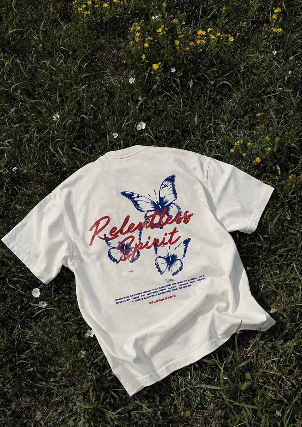 RELENTLESS SPIRIT - VELORIN PARIS BLACK OVERSIZED T-SHIRT