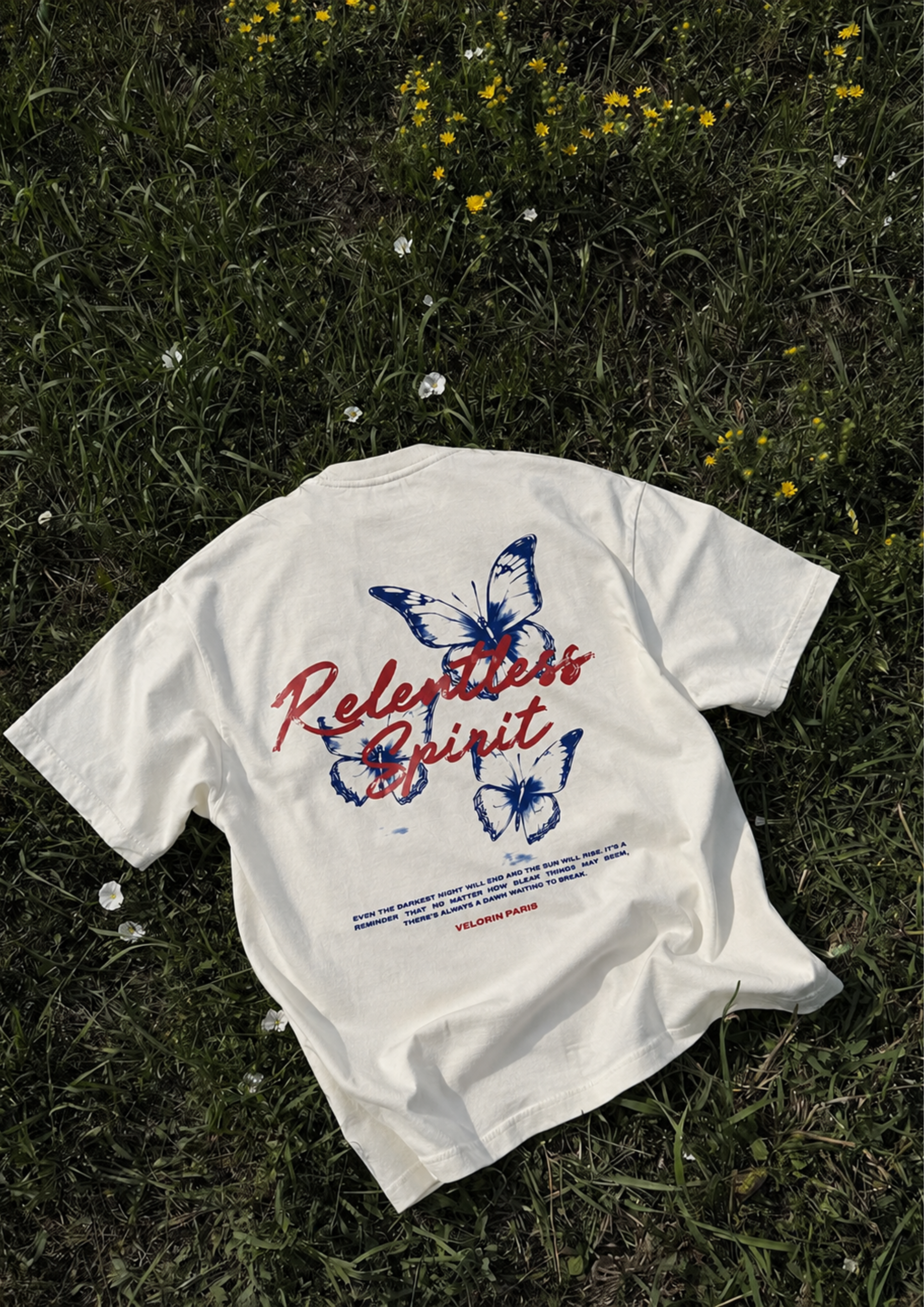 RELENTLESS SPIRIT - VELORIN PARIS BLACK OVERSIZED T-SHIRT