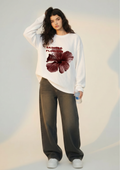 Saints & Flowers — Ivory Waffle Long Sleeve Oversized T-Shirt