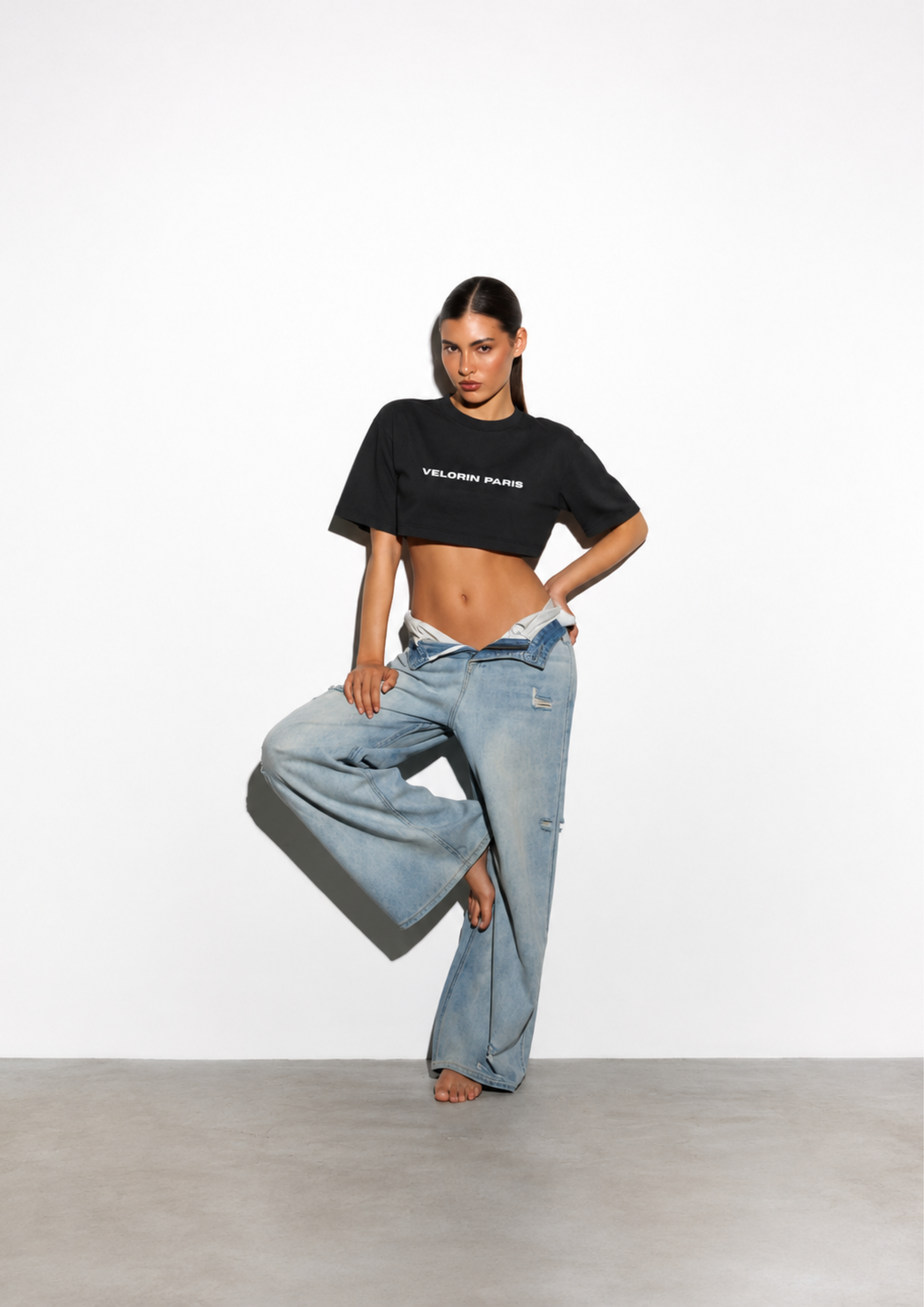 Signature Boxy Oversized Cropped T-Shirt