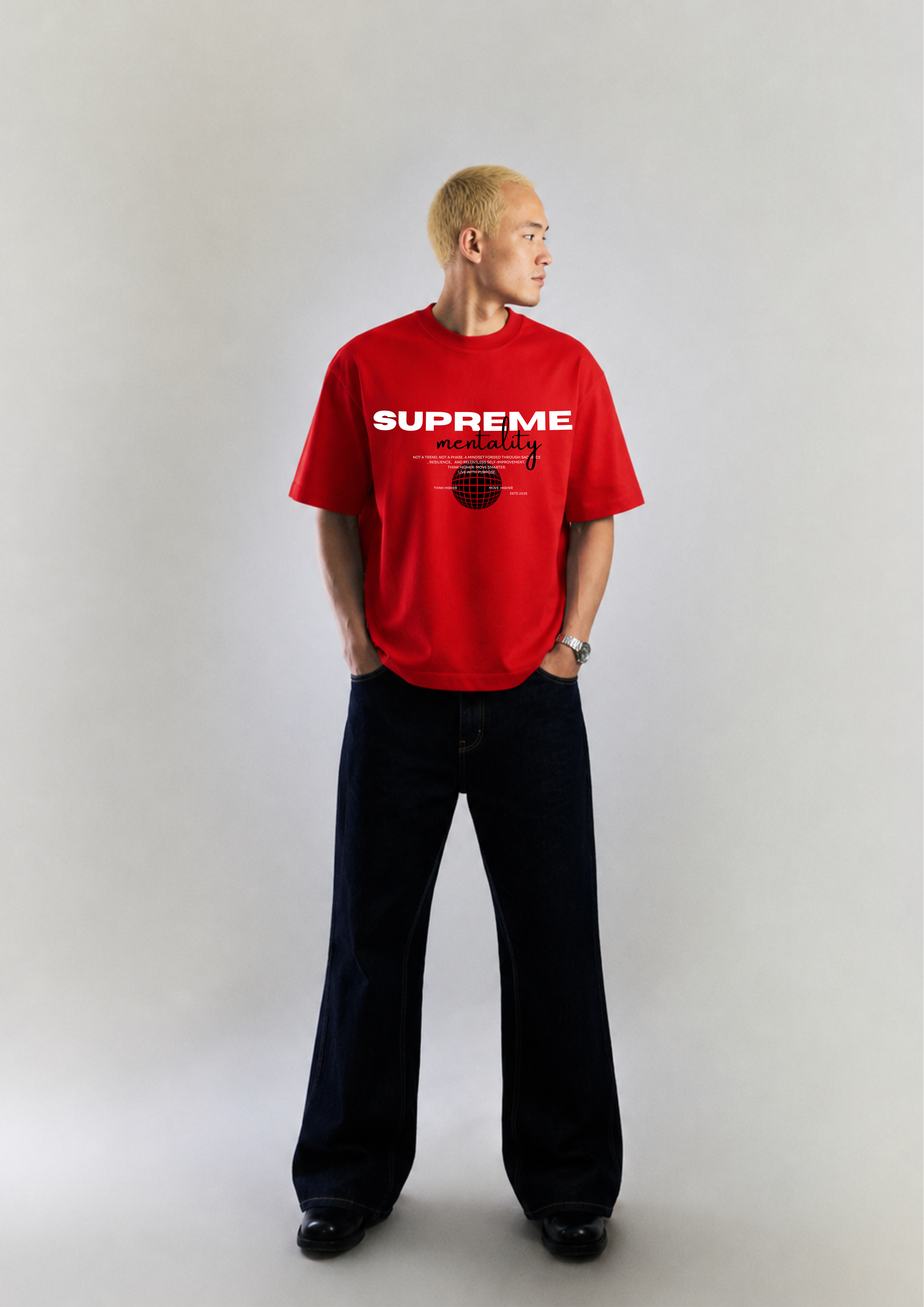 Supreme Mentality - VELORIN PARIS RED OVERSIZED T-SHIRT
