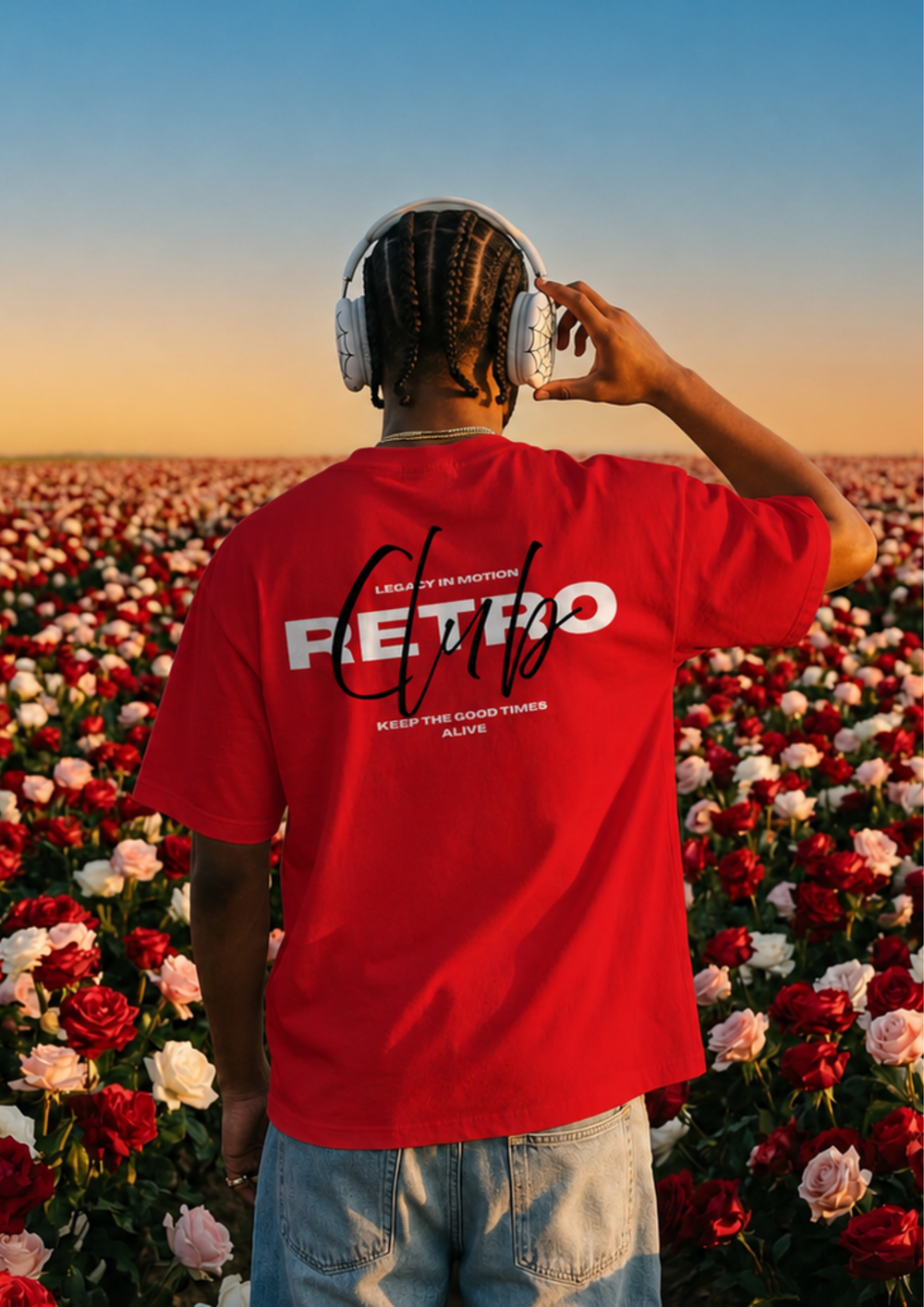 RETRO CLUB - VELORIN PARIS RED OVERSIZED T-SHIRT