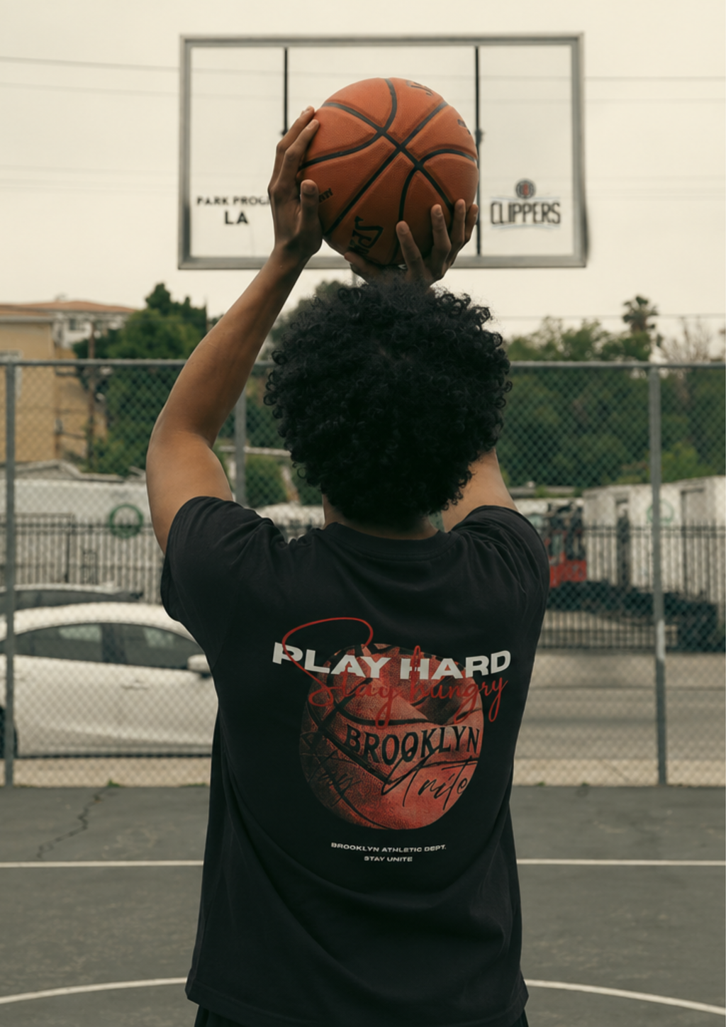 PLAY HARD - VELORIN PARIS BLACK OVERSIZED T-SHIRT